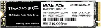 SSD M.2 2280 M PCI Express 3.0 x4 Team 512GB MP33 PRO (TM8FPD512G0C101) 3400/2600 MBps, фото 1