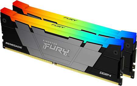 Оперативная память 64Gb Kingston FURY Renegade RGB KF432C16RB2AK2/64, DDR IV, PC-25600, 3200MHz, kit 2x32Gb, фото 1