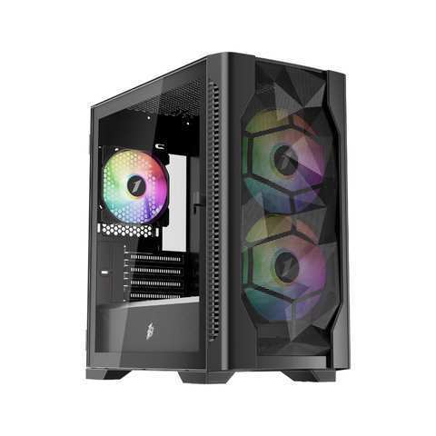 Корпус 1STPLAYER D4-M FRGB Black D4-M-BK-2F1P-1F1