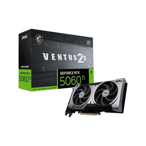 Видеокарта MSI GeForce RTX 5060 Ti 16G VENTUS 2X Plus OC 16GB [16Gb, GDDR7, 128 bit] Retail